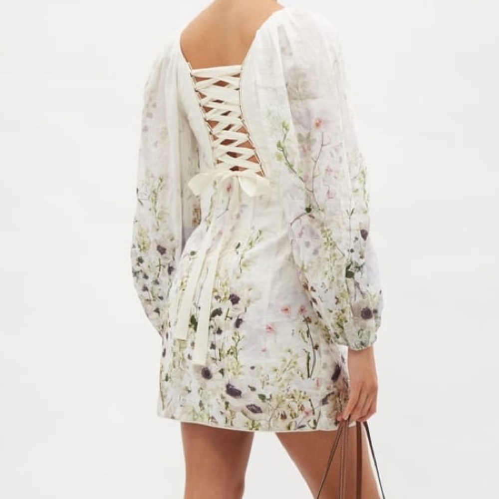 ZIMMERMANN
Dancer pintucked floral-print linen mini dress